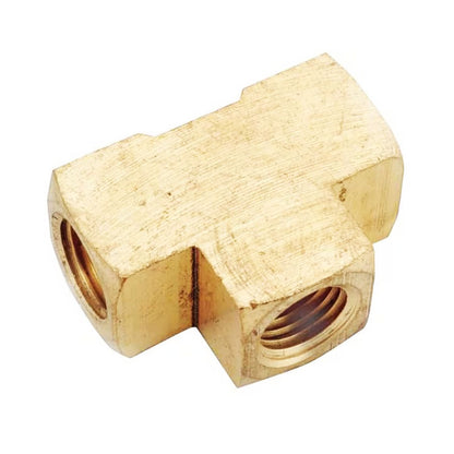 Female Tee 1/8" NPT Brass 101A-2, 10 Pack