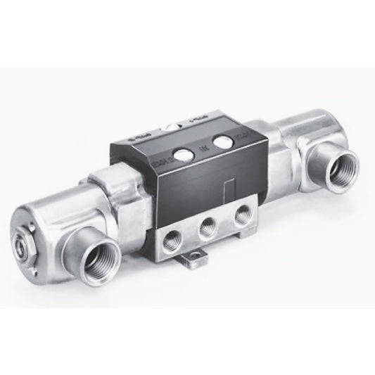 AA7980-24VDC Pilot Operated Double Horizontal Solenoid Directional Valve w/ 3/8" Sub Base
