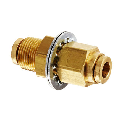 Gladhand Male Bulkhead Connector Air Brake Push-In Fitting AQ83-DOT-8X8 Brass, 5 Pack